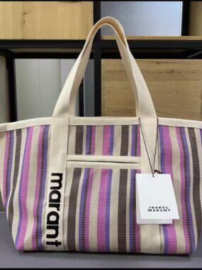 Isabel Marant Large Striped Woven Shoulder Tote Bag – Brand New!